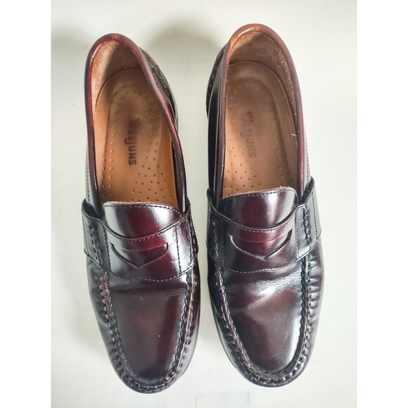 Russell Moccasin Co Red Leather Classic Penny Loafers Size 13 EE Wide Burgundy - Picture 9 of 11